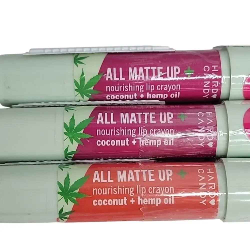 Hard Candy All Matte Up Lip Crayon Coconut Hemp Oil Lot 3 NEW Sealed